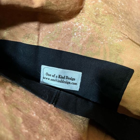 One of a Kind Tapestry Purse With Multi Color Fringe Around Top Print Fabric - Picture 3 of 5